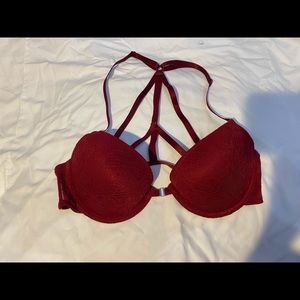 Red lace bra